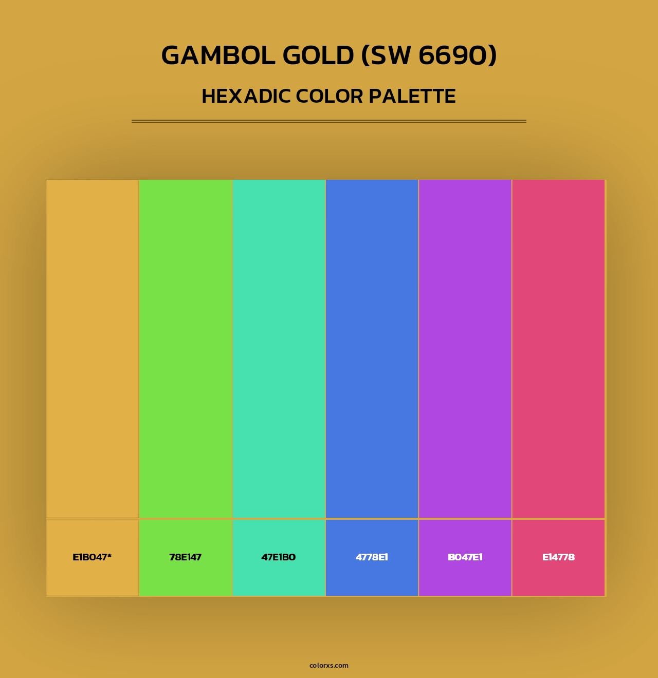 Gambol Gold (SW 6690) - Hexadic Color Palette