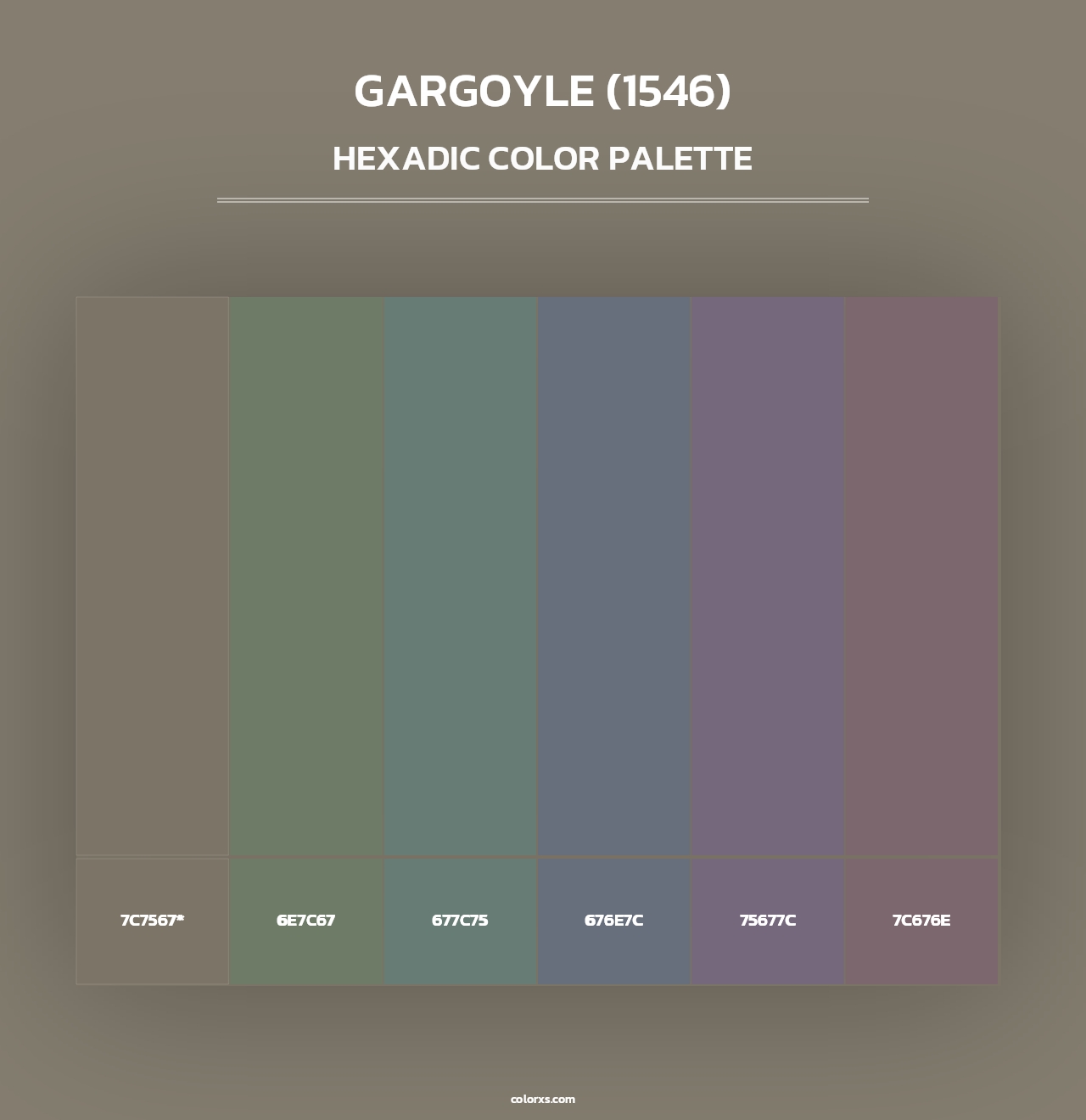 Gargoyle (1546) - Hexadic Color Palette