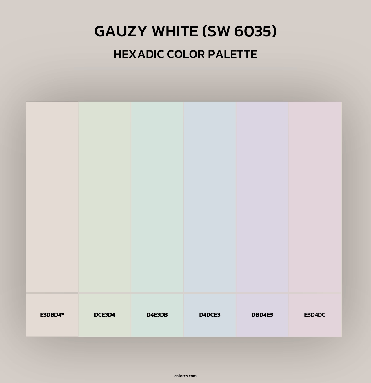 Gauzy White (SW 6035) - Hexadic Color Palette