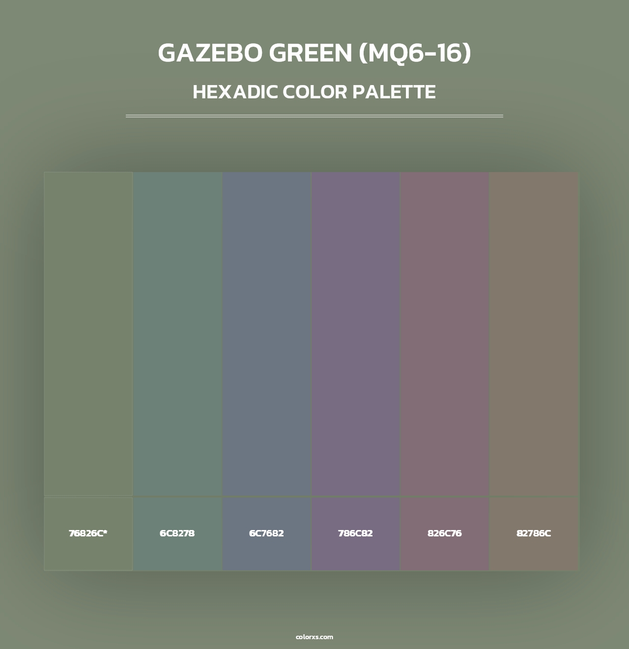 Gazebo Green (MQ6-16) - Hexadic Color Palette