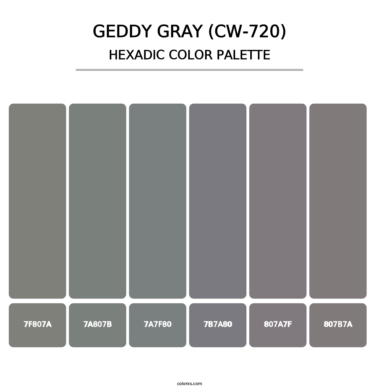 Geddy Gray (CW-720) - Hexadic Color Palette