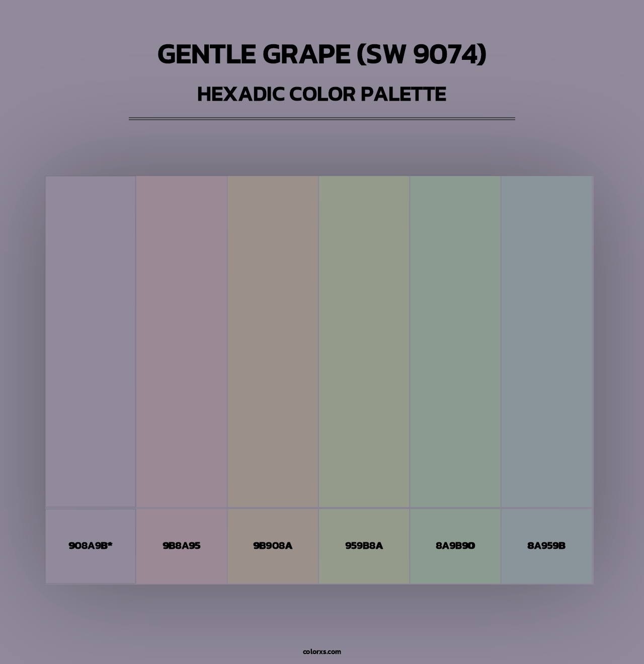 Gentle Grape (SW 9074) - Hexadic Color Palette