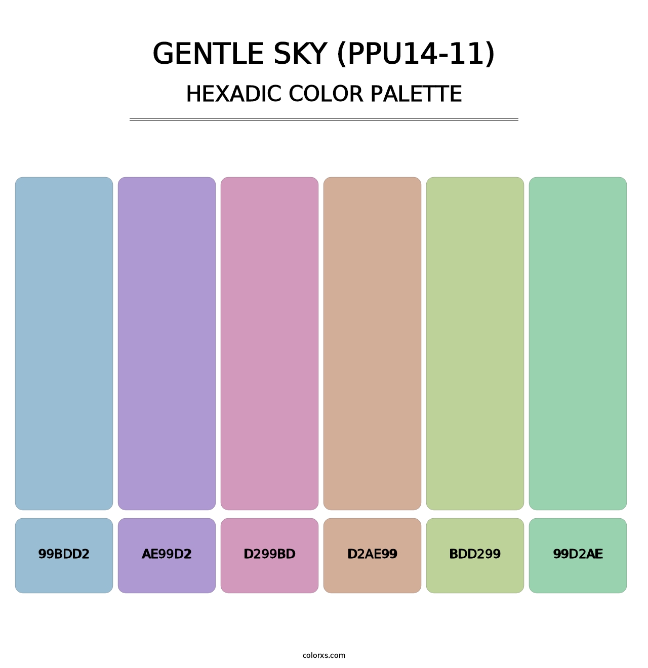 Gentle Sky (PPU14-11) - Hexadic Color Palette