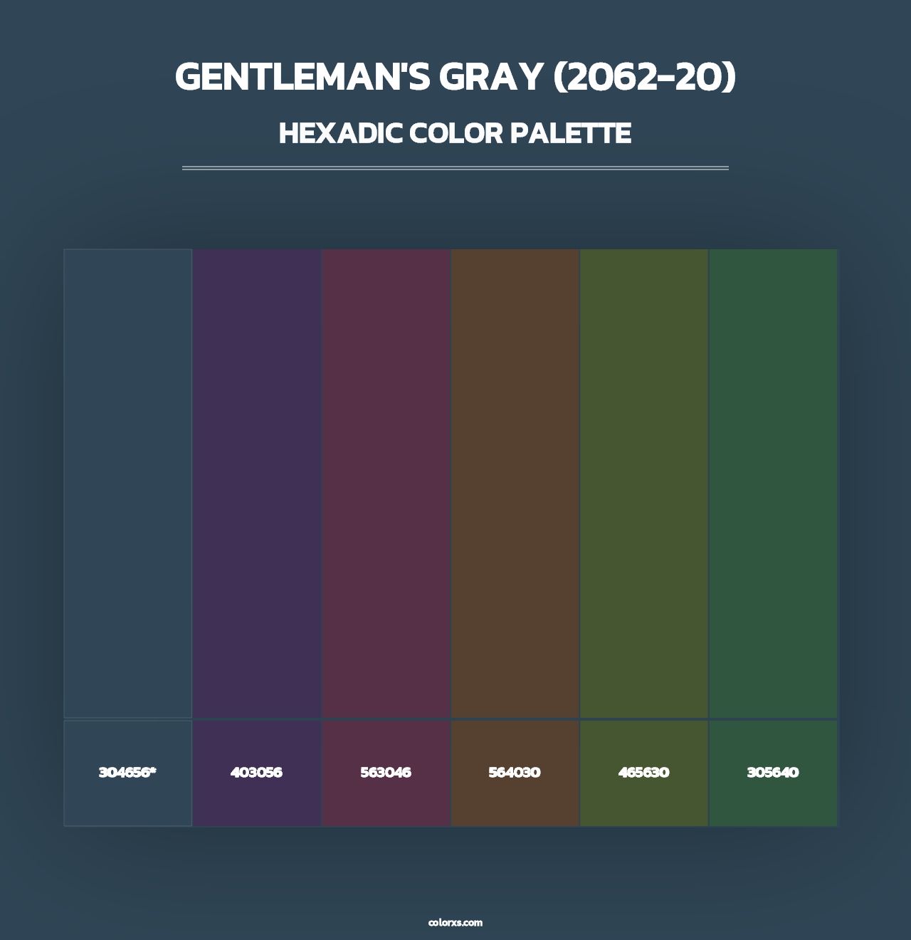 Gentleman's Gray (2062-20) - Hexadic Color Palette