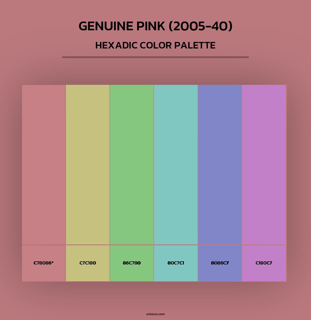 Genuine Pink (2005-40) - Hexadic Color Palette