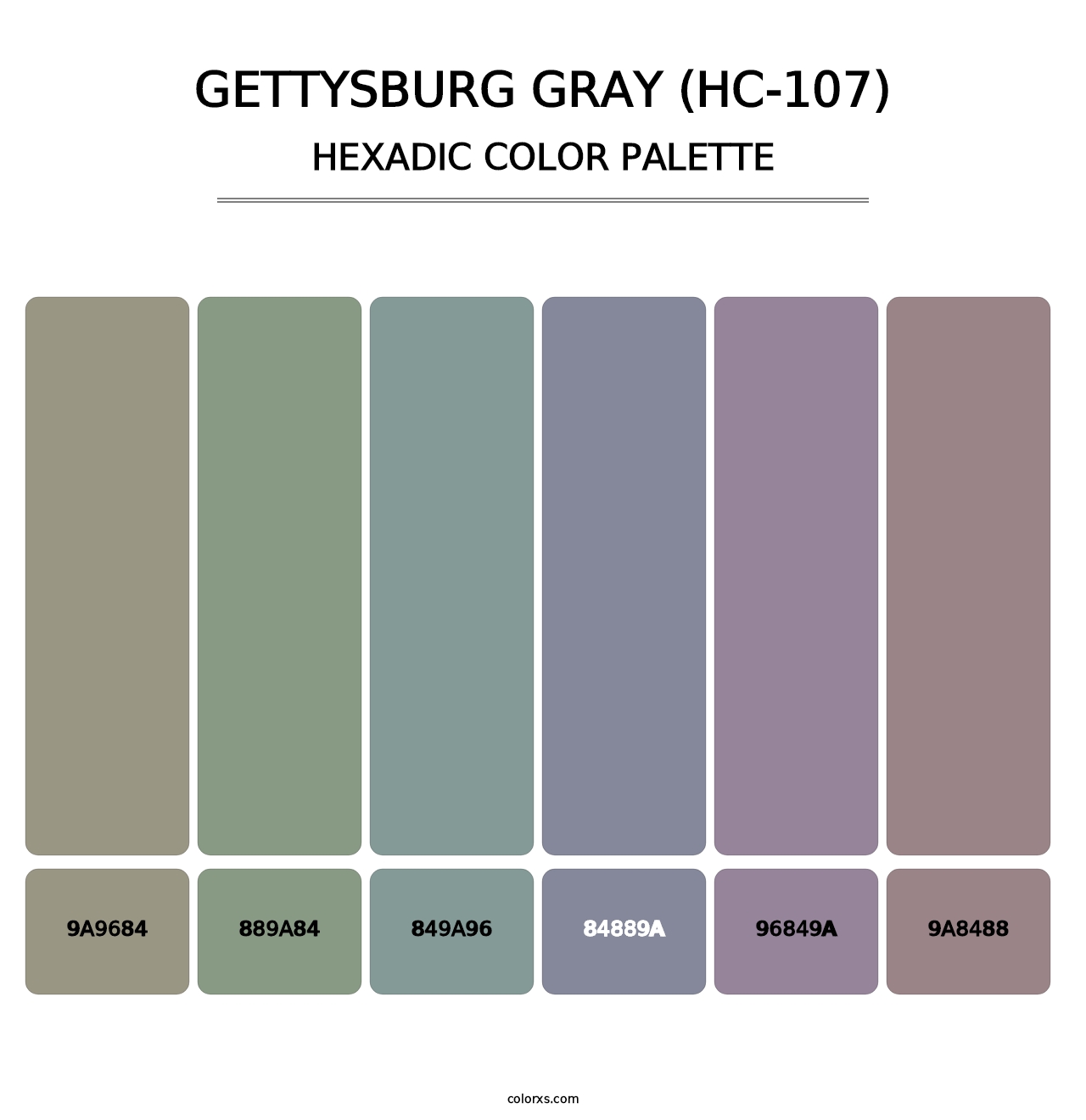 Gettysburg Gray (HC-107) - Hexadic Color Palette