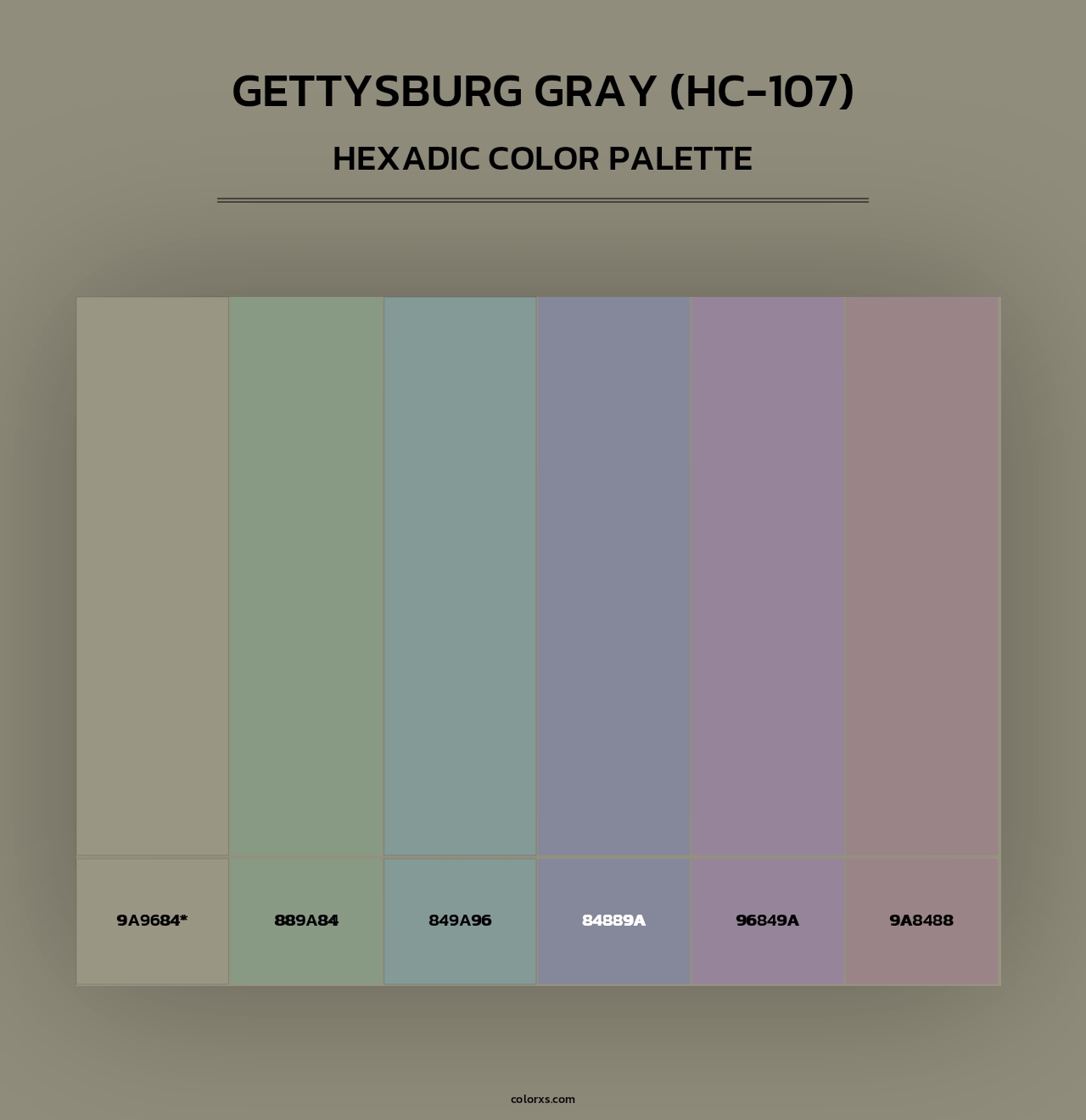 Gettysburg Gray (HC-107) - Hexadic Color Palette