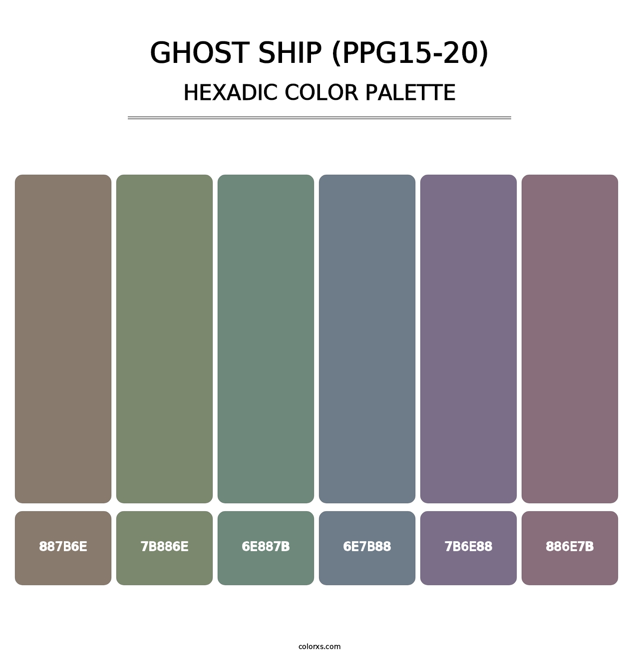 Ghost Ship (PPG15-20) - Hexadic Color Palette