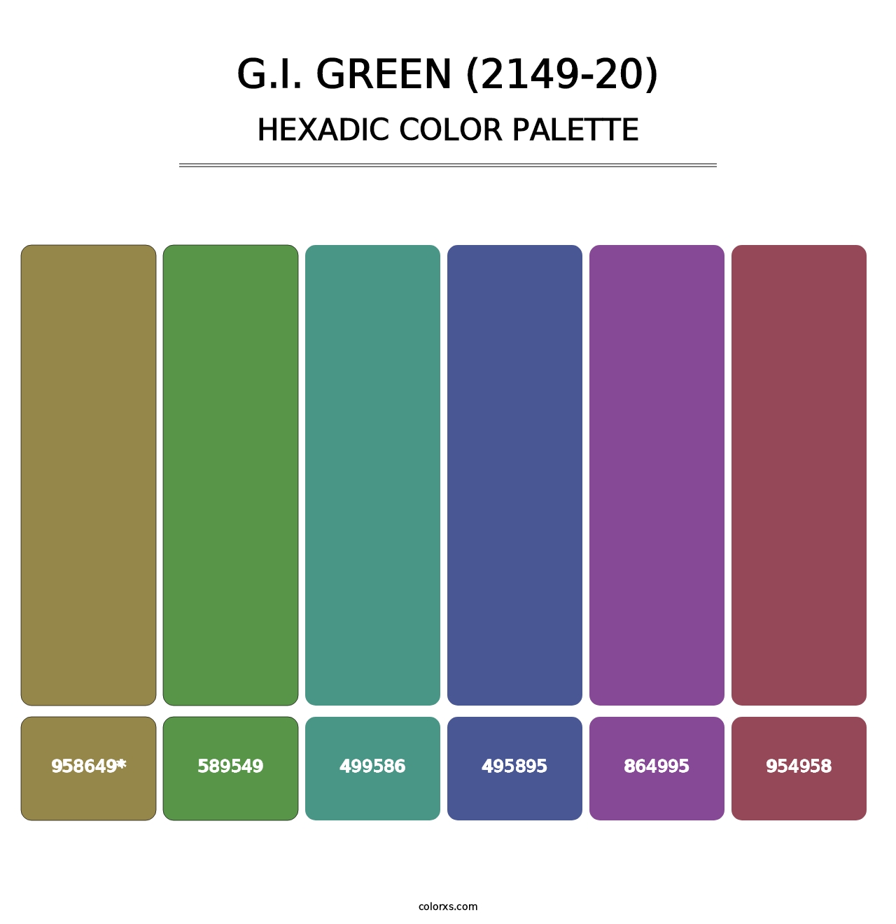 G.I. Green (2149-20) - Hexadic Color Palette