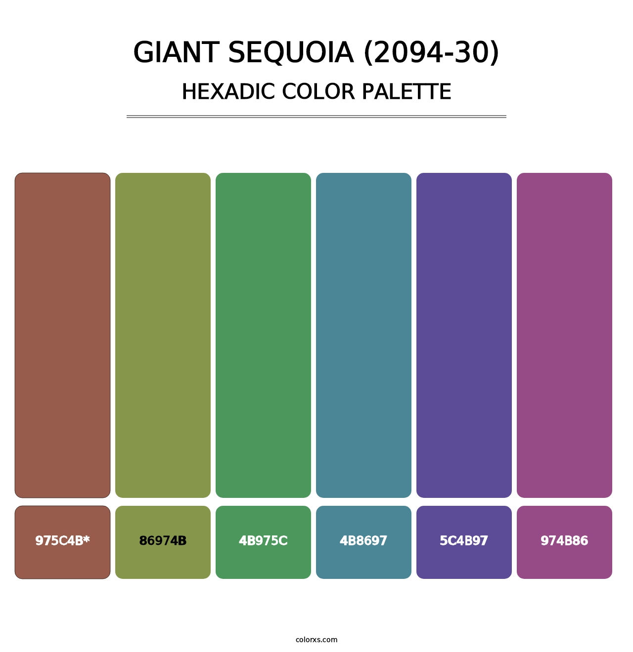 Giant Sequoia (2094-30) - Hexadic Color Palette