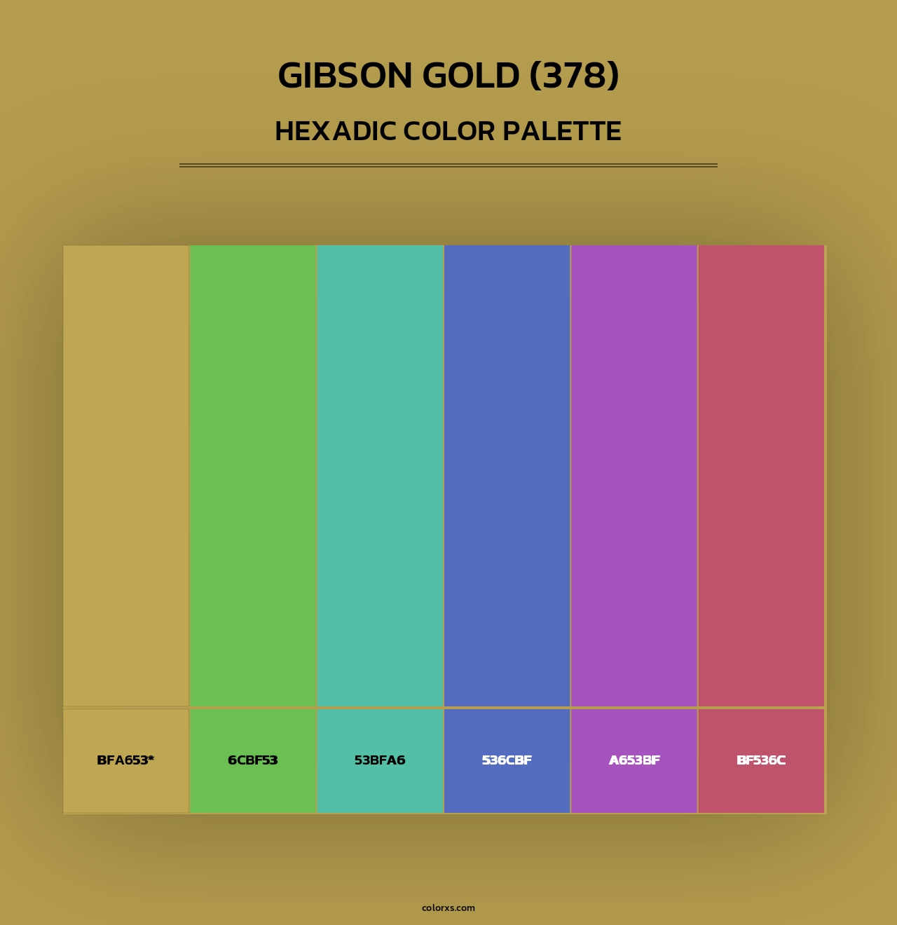 Gibson Gold (378) - Hexadic Color Palette