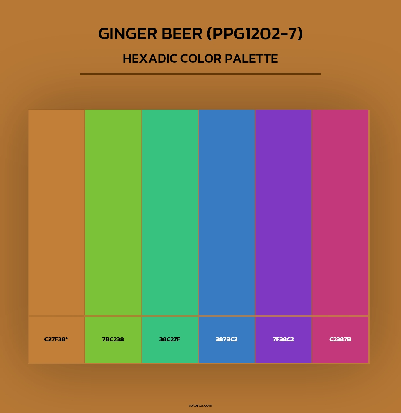 Ginger Beer (PPG1202-7) - Hexadic Color Palette