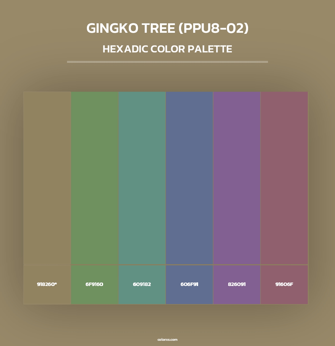 Gingko Tree (PPU8-02) - Hexadic Color Palette