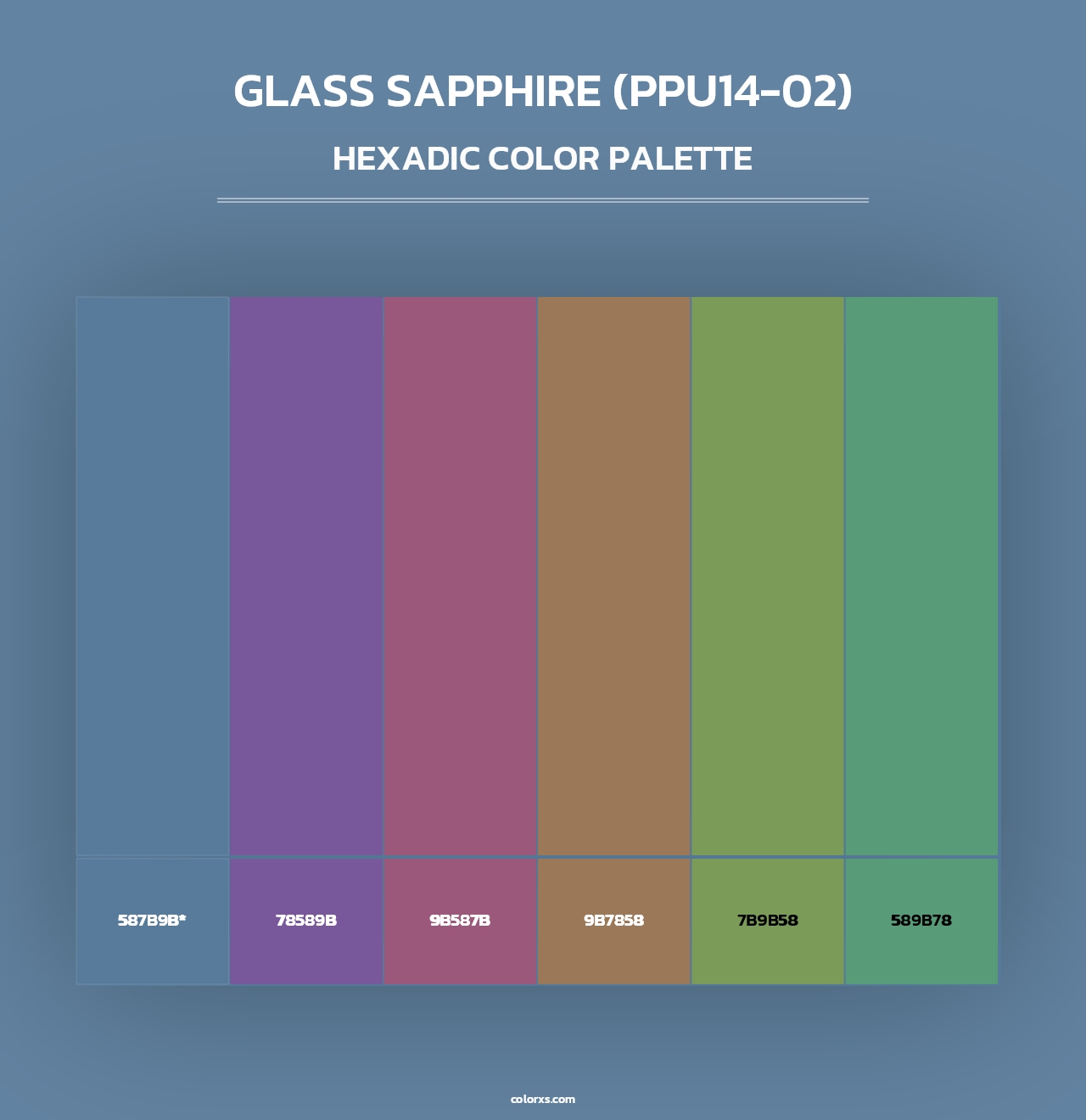 Glass Sapphire (PPU14-02) - Hexadic Color Palette