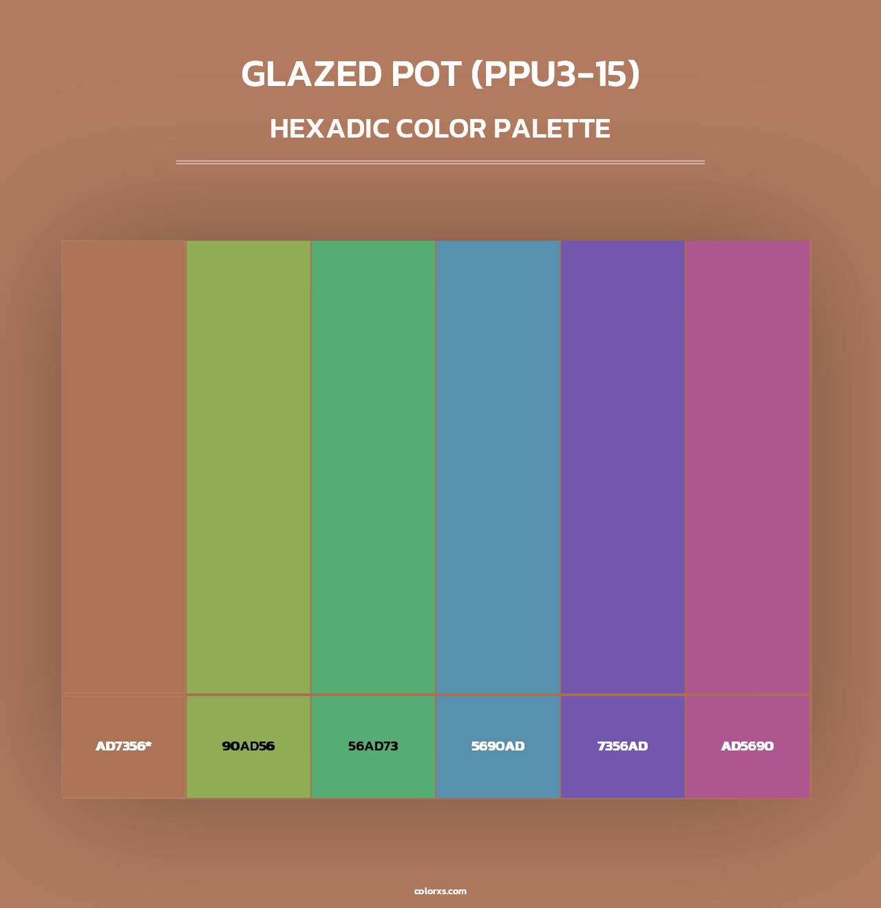Glazed Pot (PPU3-15) - Hexadic Color Palette