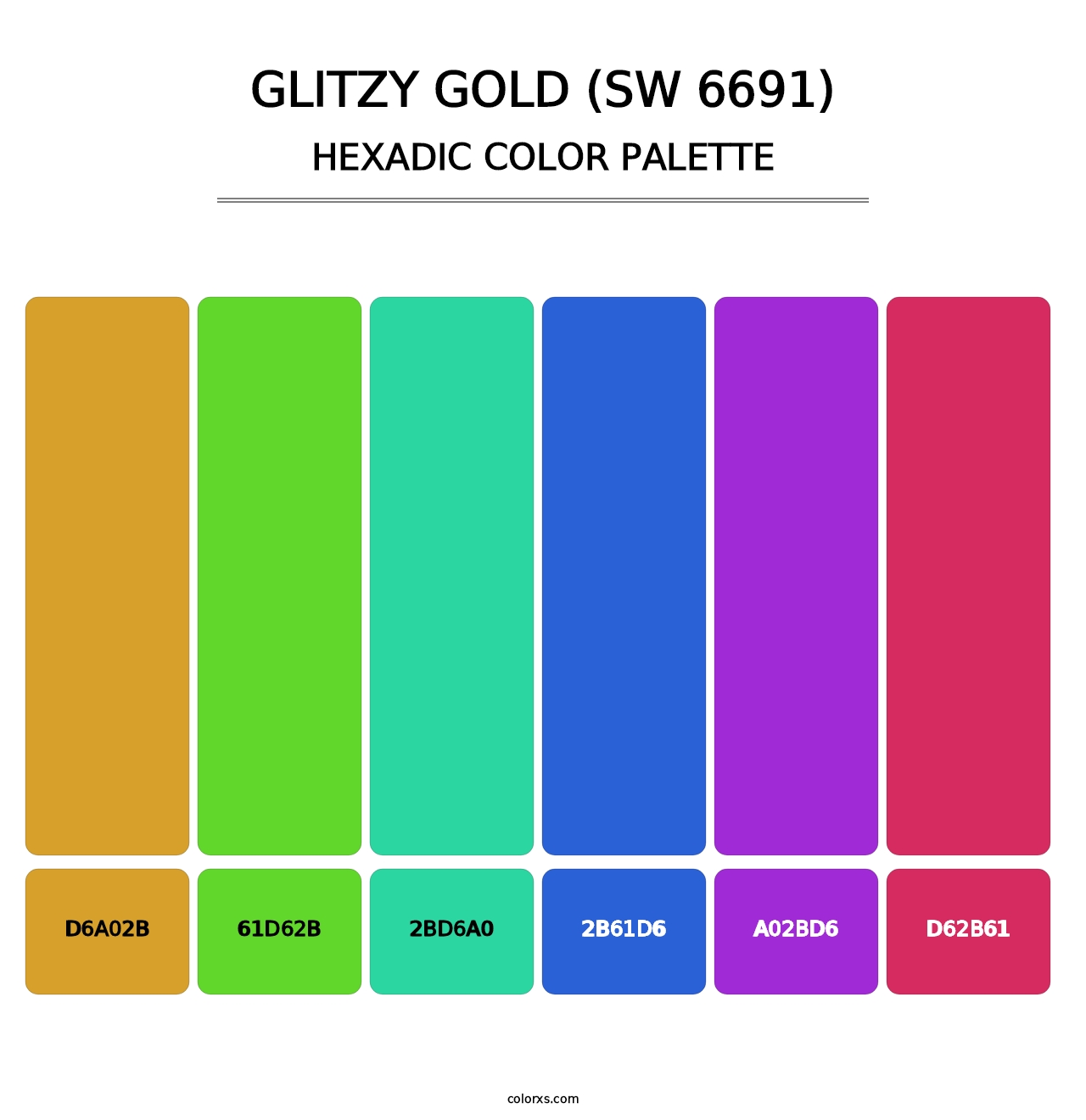 Glitzy Gold (SW 6691) - Hexadic Color Palette