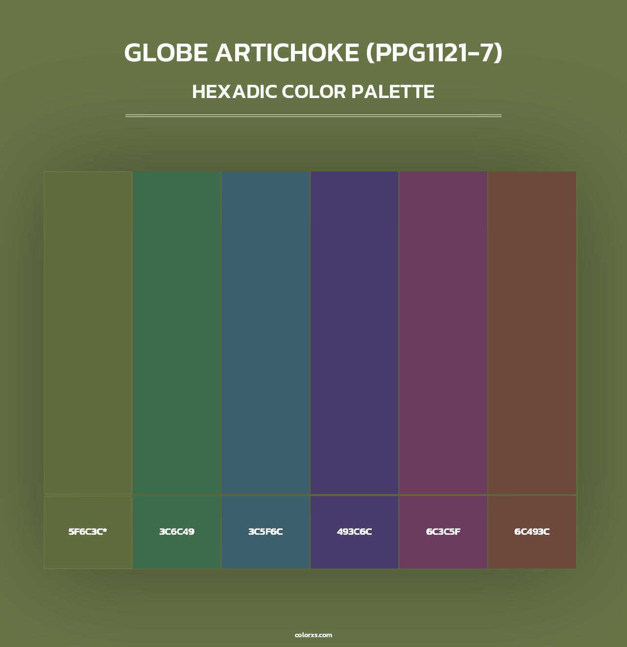 Globe Artichoke (PPG1121-7) - Hexadic Color Palette