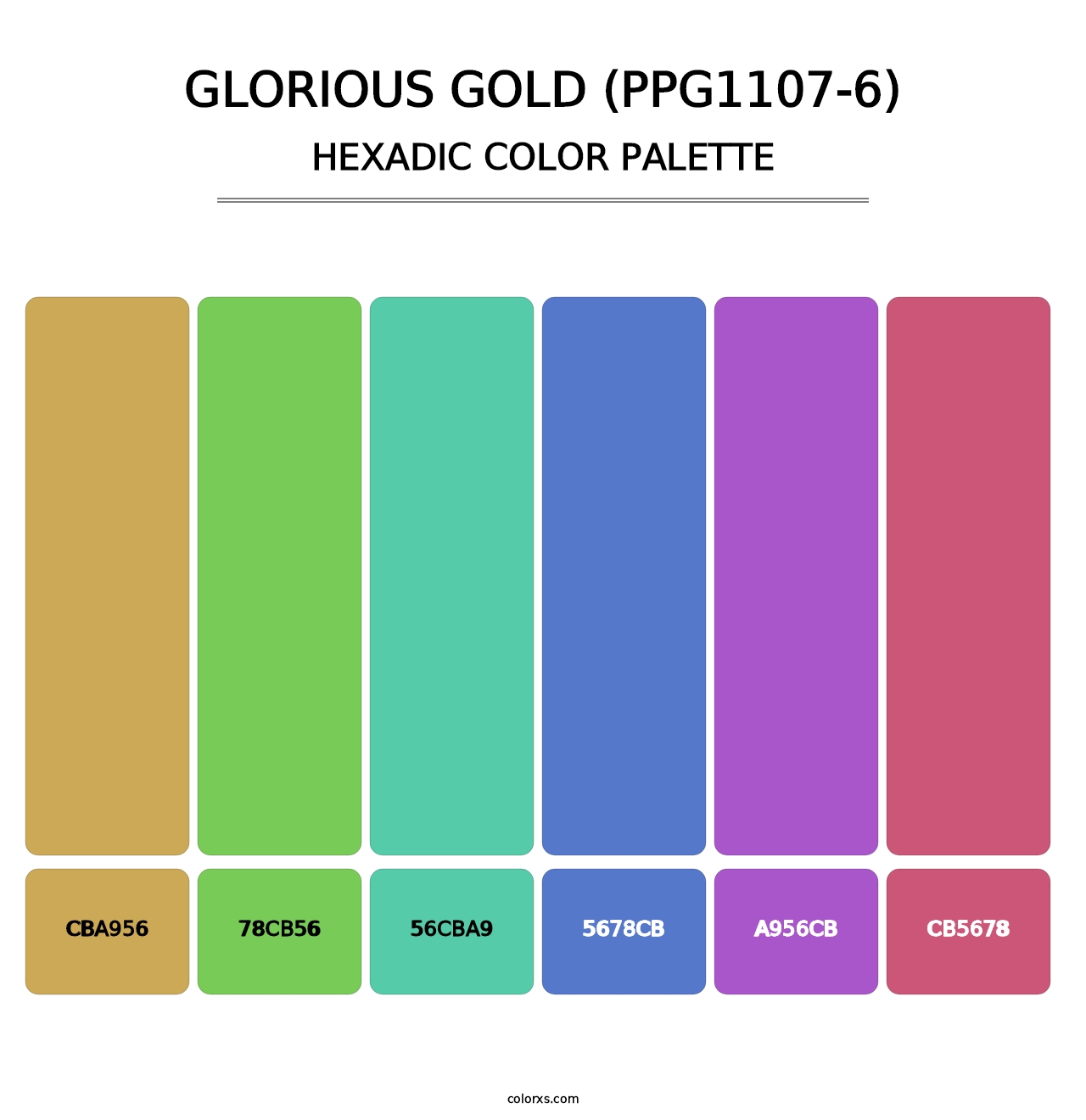 Glorious Gold (PPG1107-6) - Hexadic Color Palette