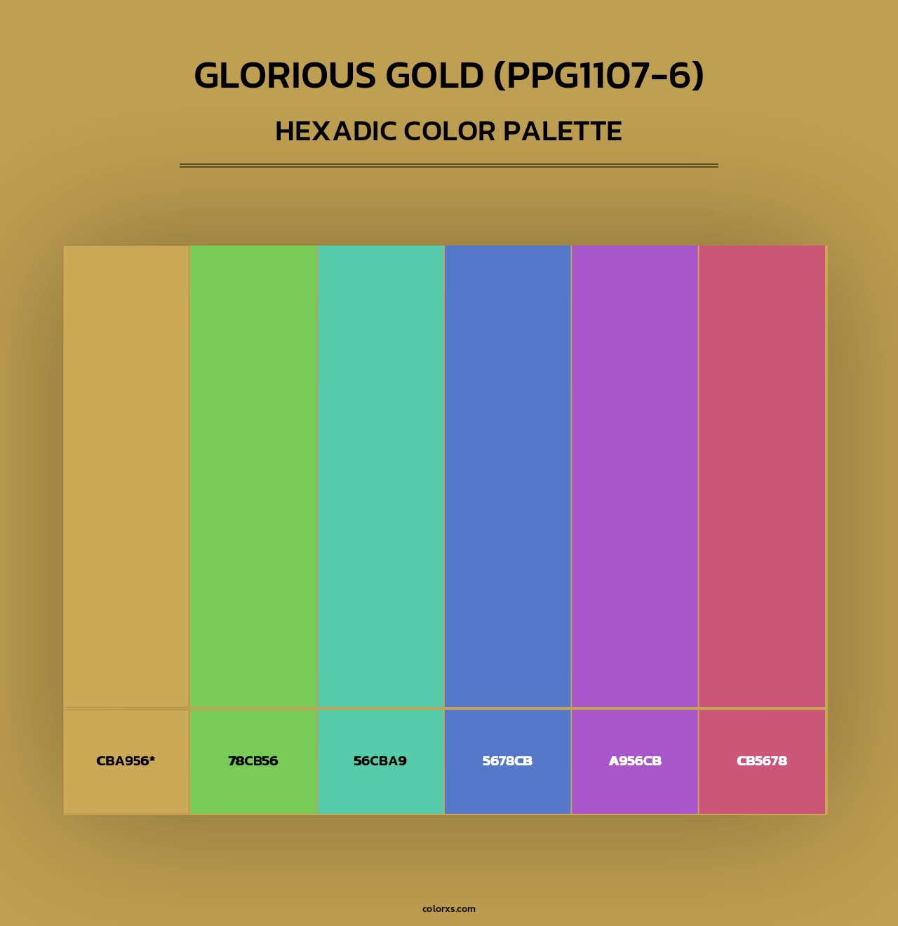 Glorious Gold (PPG1107-6) - Hexadic Color Palette