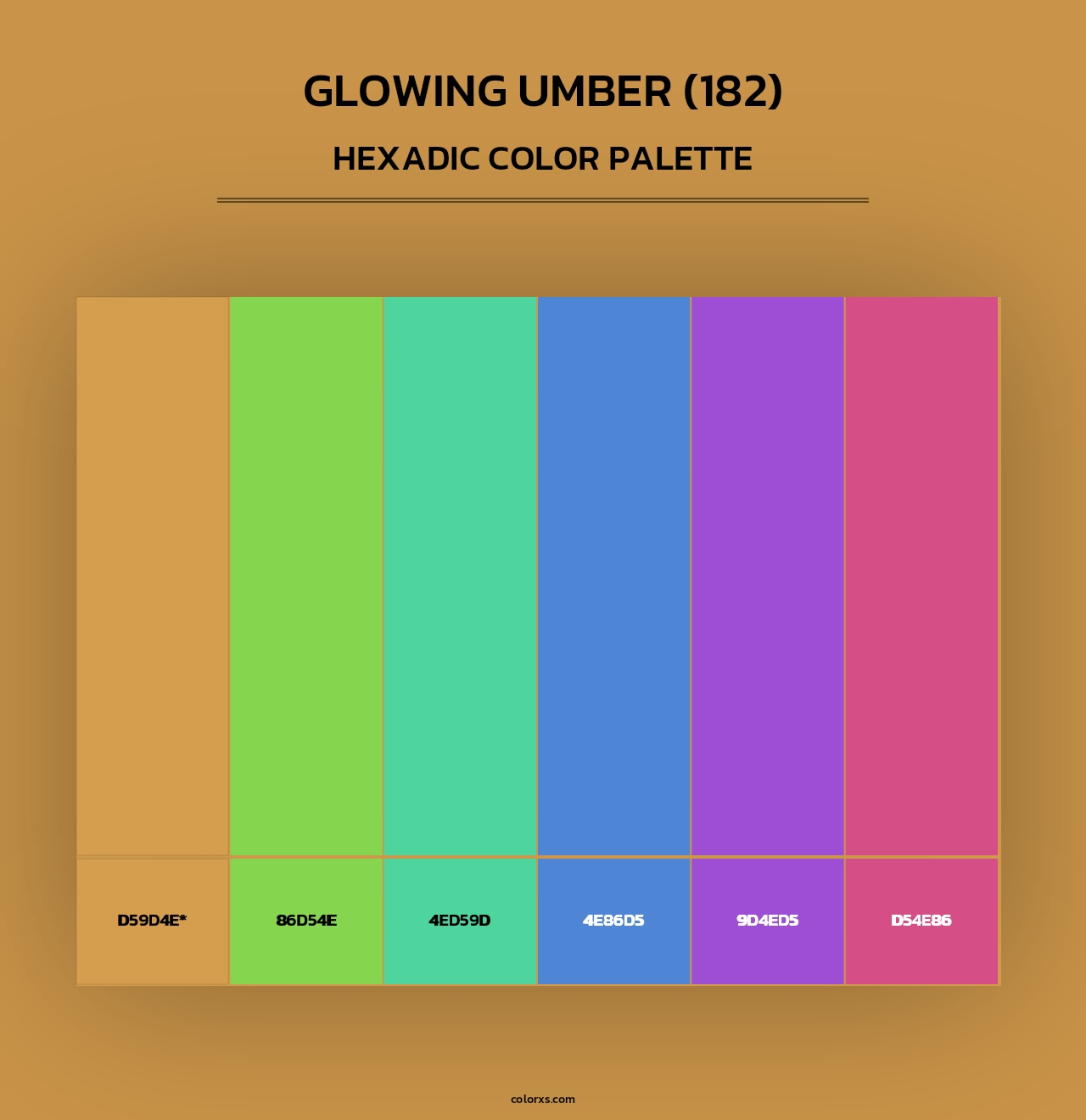 Glowing Umber (182) - Hexadic Color Palette