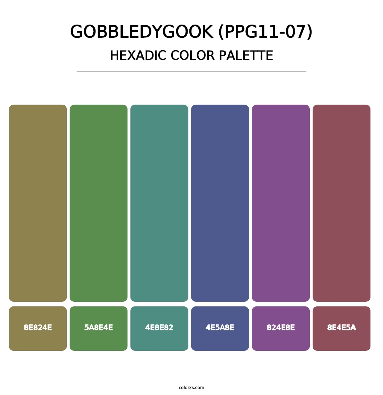 Gobbledygook (PPG11-07) - Hexadic Color Palette