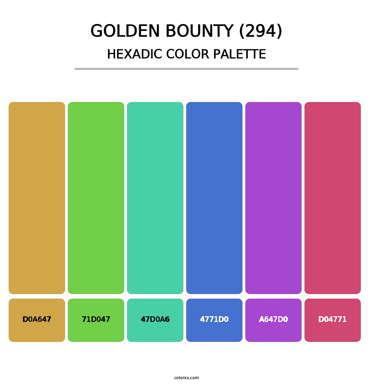 Golden Bounty (294) - Hexadic Color Palette