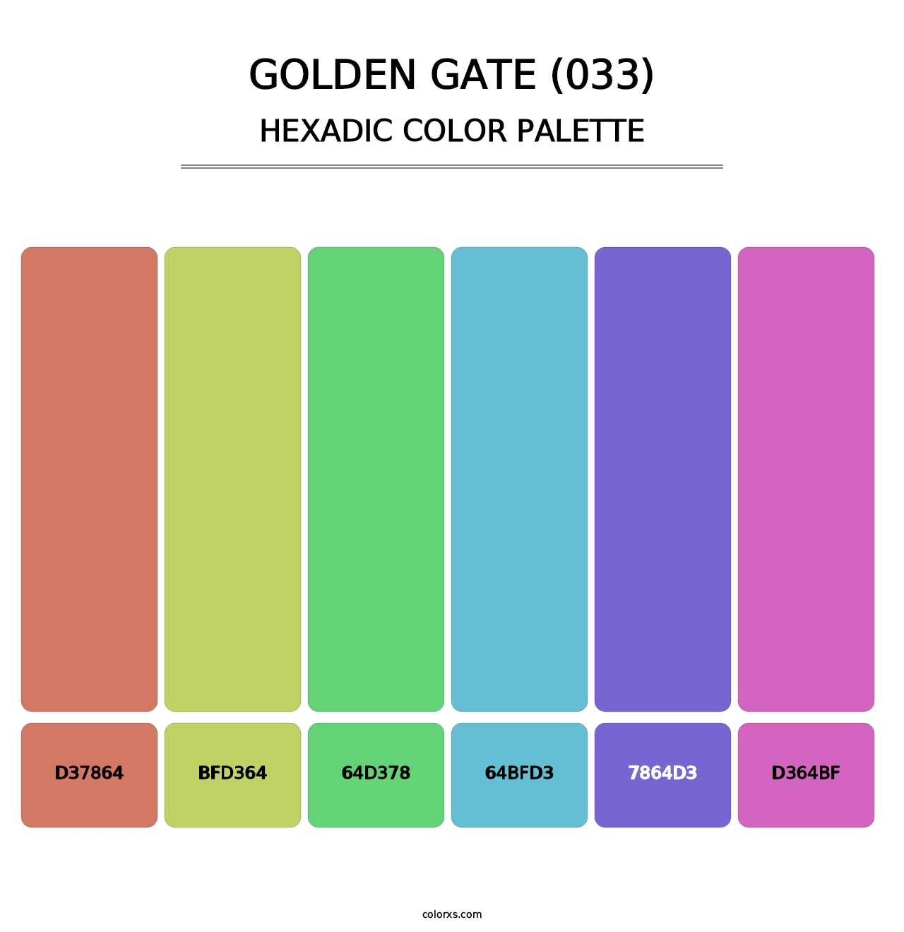 Golden Gate (033) - Hexadic Color Palette