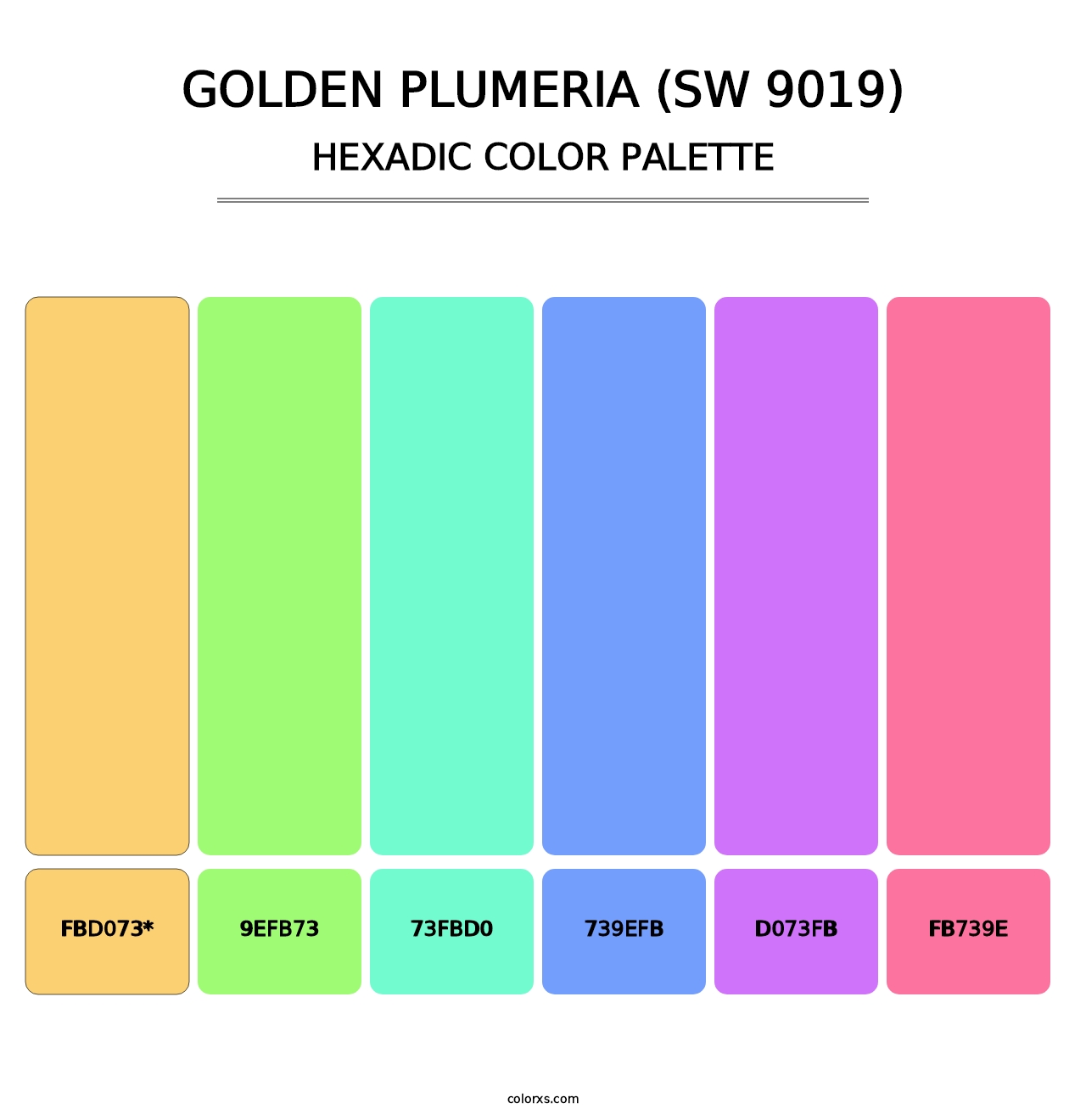Golden Plumeria (SW 9019) - Hexadic Color Palette