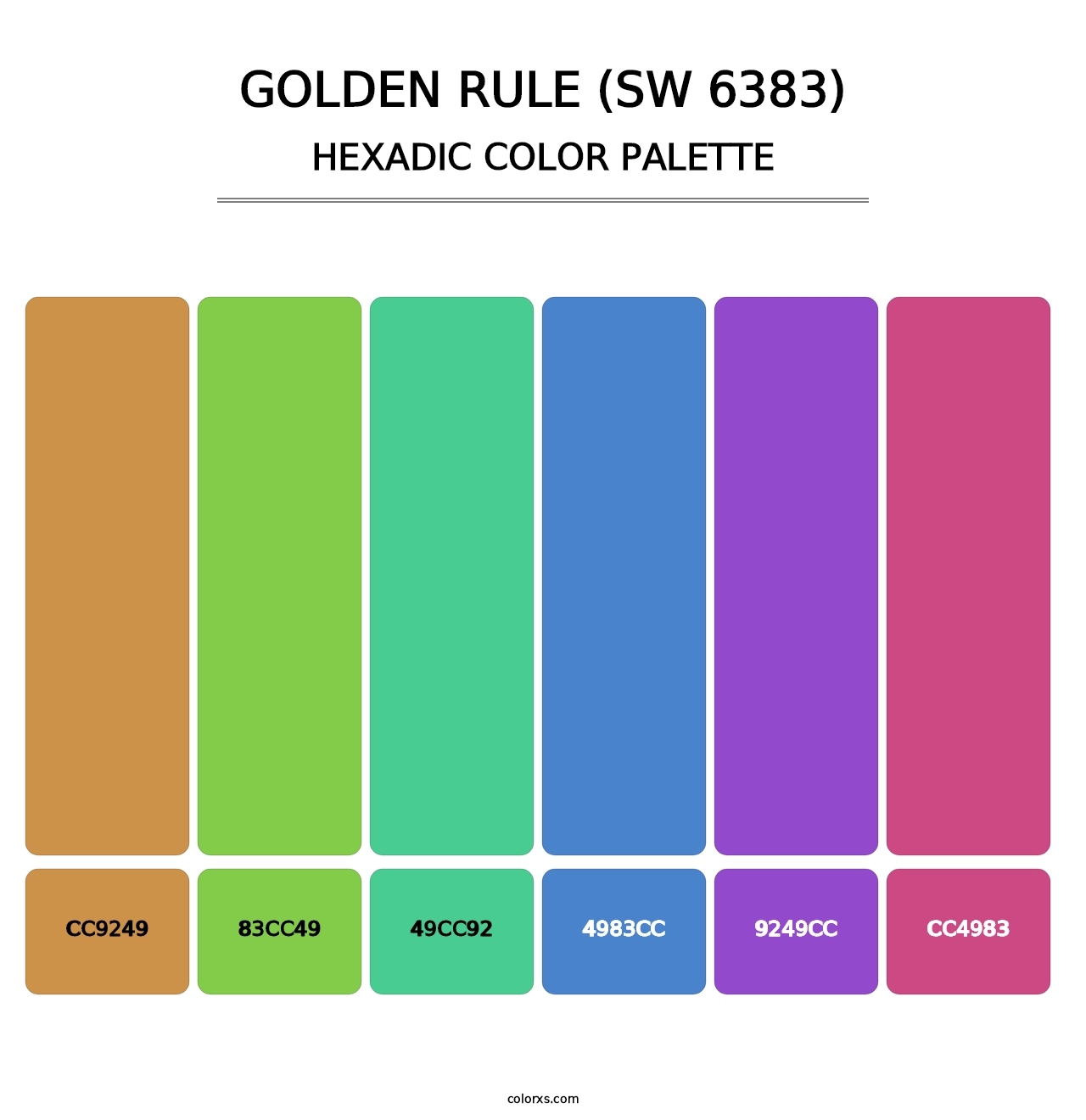 Golden Rule (SW 6383) - Hexadic Color Palette