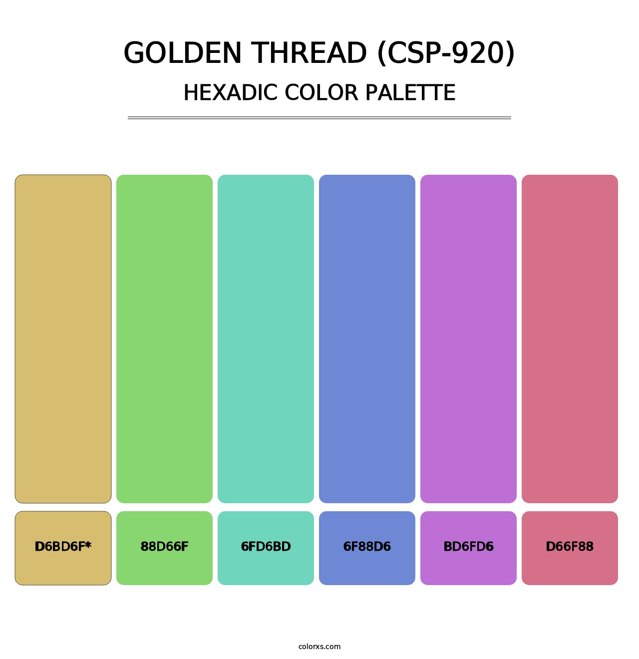 Golden Thread (CSP-920) - Hexadic Color Palette