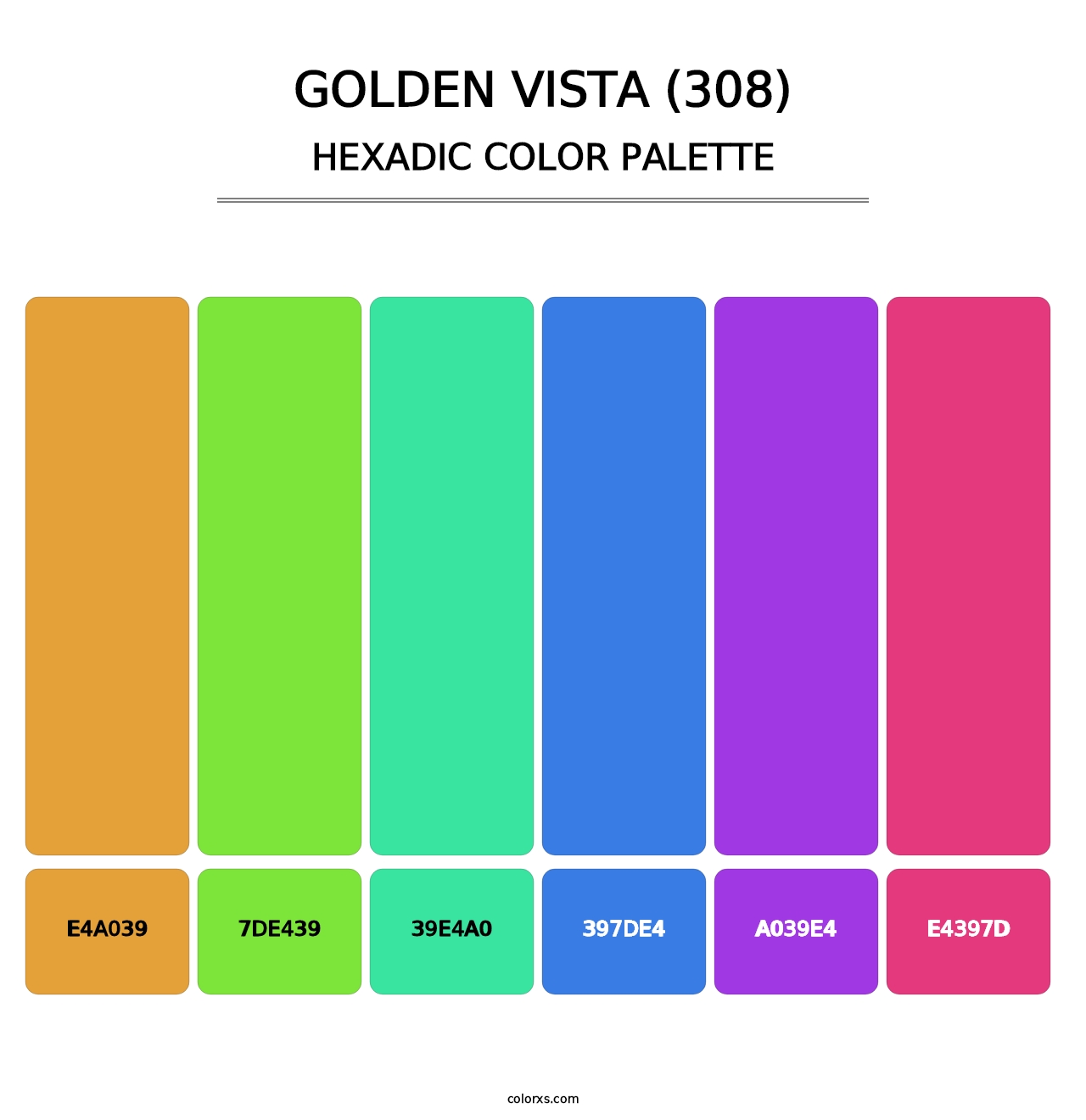 Golden Vista (308) - Hexadic Color Palette