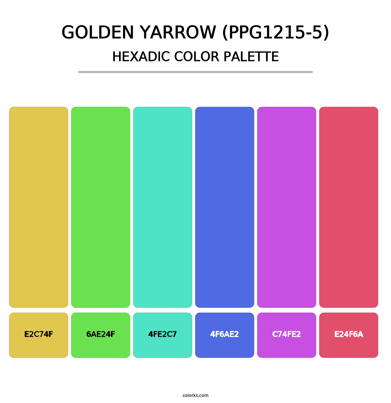 Golden Yarrow (PPG1215-5) - Hexadic Color Palette