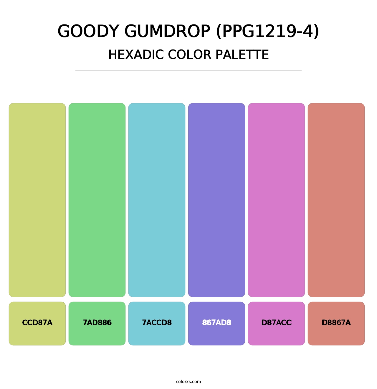 Goody Gumdrop (PPG1219-4) - Hexadic Color Palette