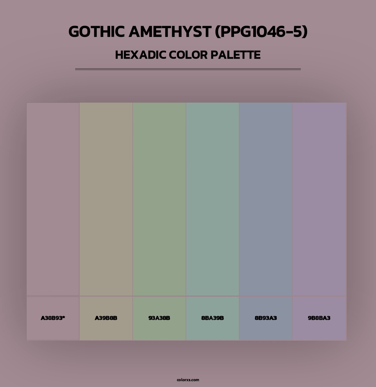 Gothic Amethyst (PPG1046-5) - Hexadic Color Palette