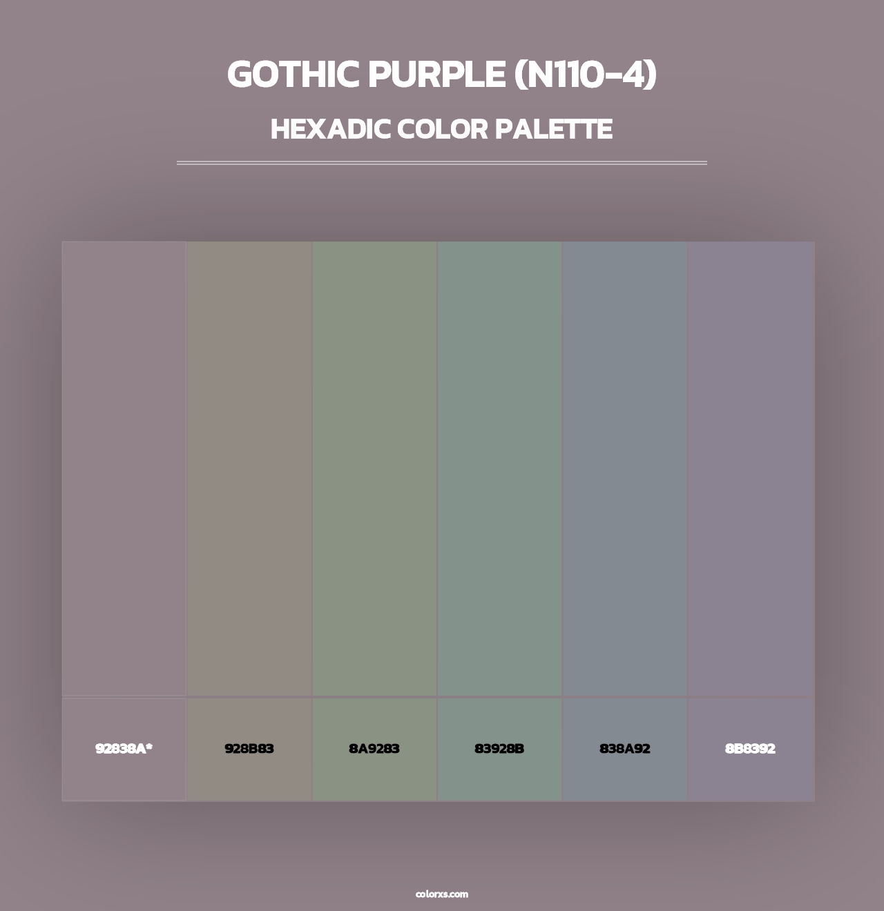 Gothic Purple (N110-4) - Hexadic Color Palette