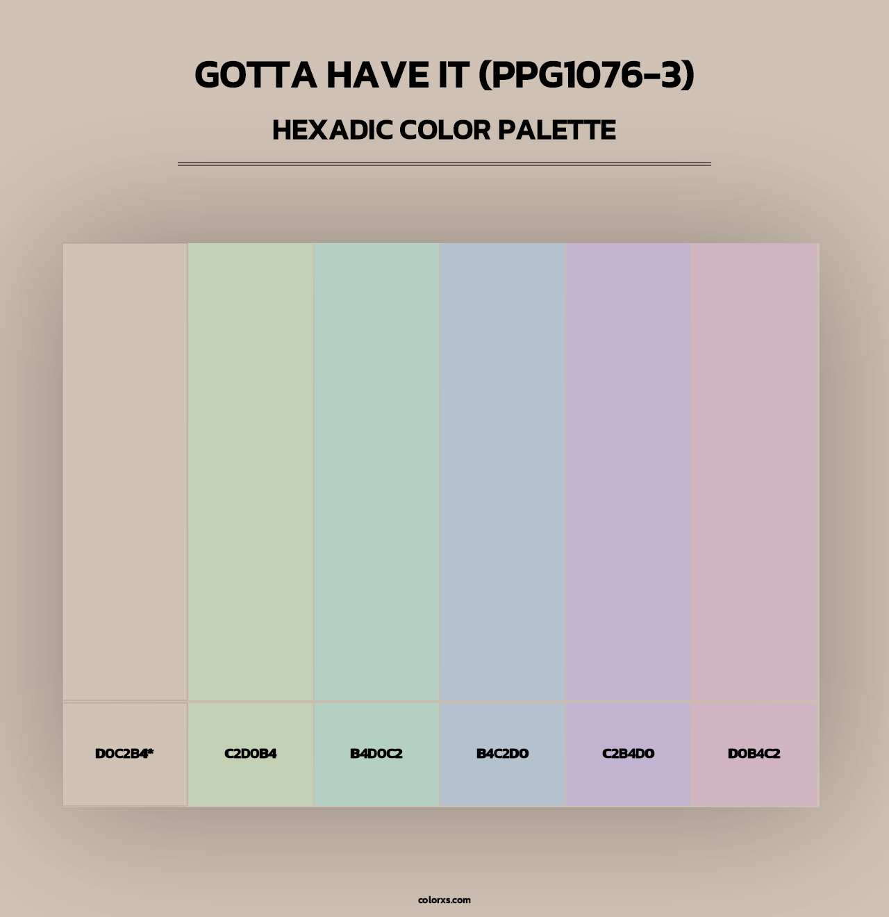 Gotta Have It (PPG1076-3) - Hexadic Color Palette