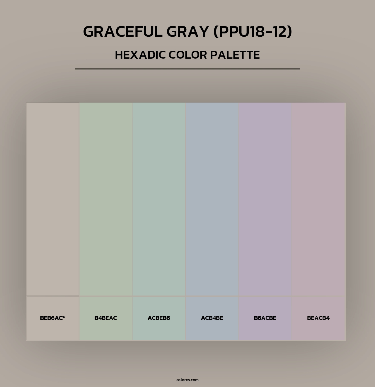 Graceful Gray (PPU18-12) - Hexadic Color Palette