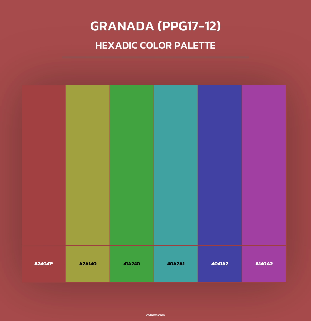 Granada (PPG17-12) - Hexadic Color Palette