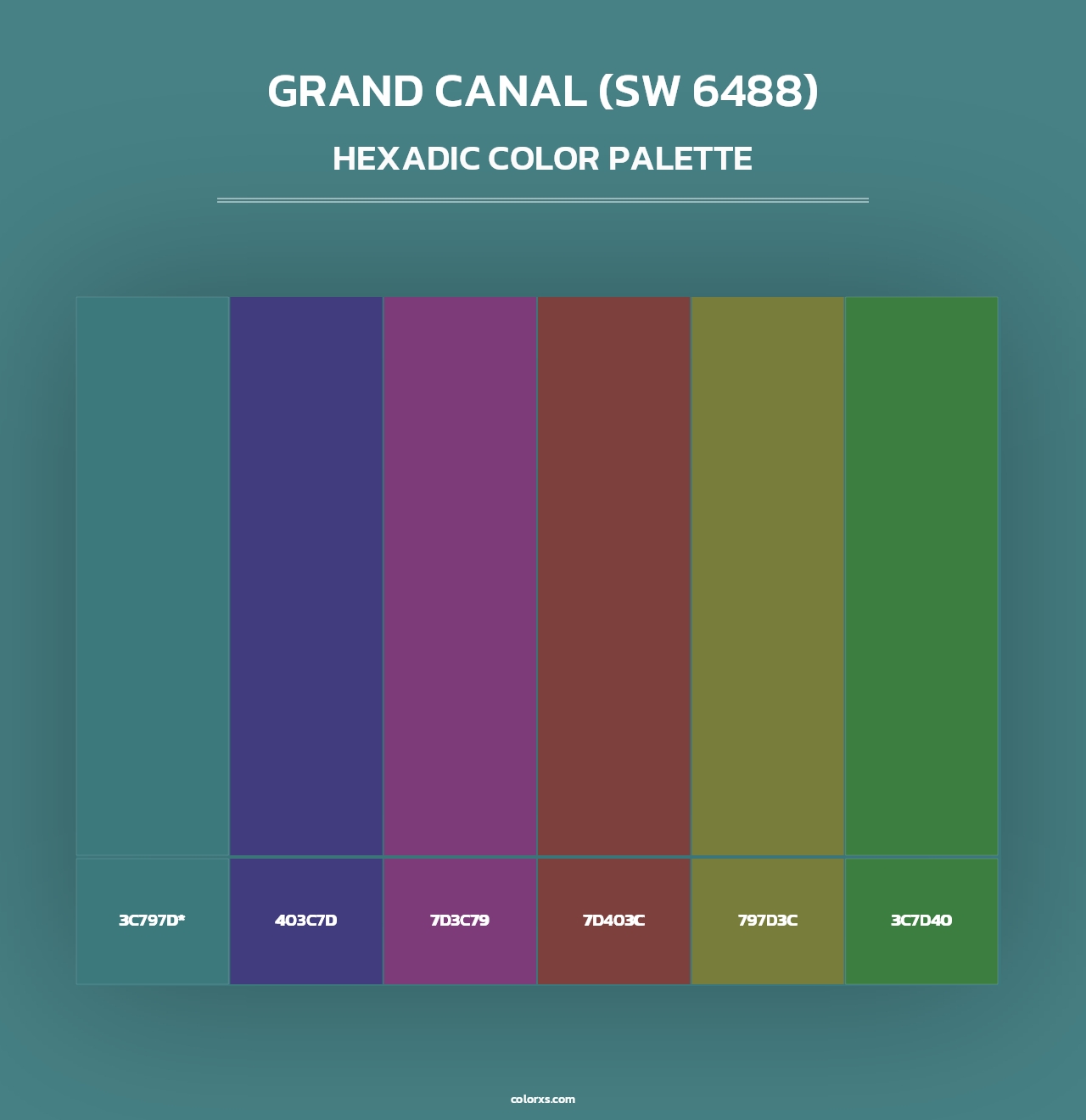 Grand Canal (SW 6488) - Hexadic Color Palette