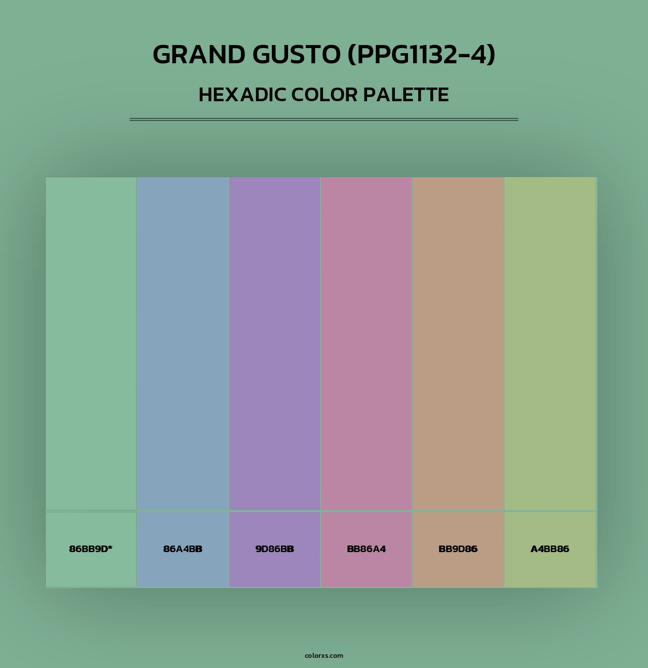 Grand Gusto (PPG1132-4) - Hexadic Color Palette
