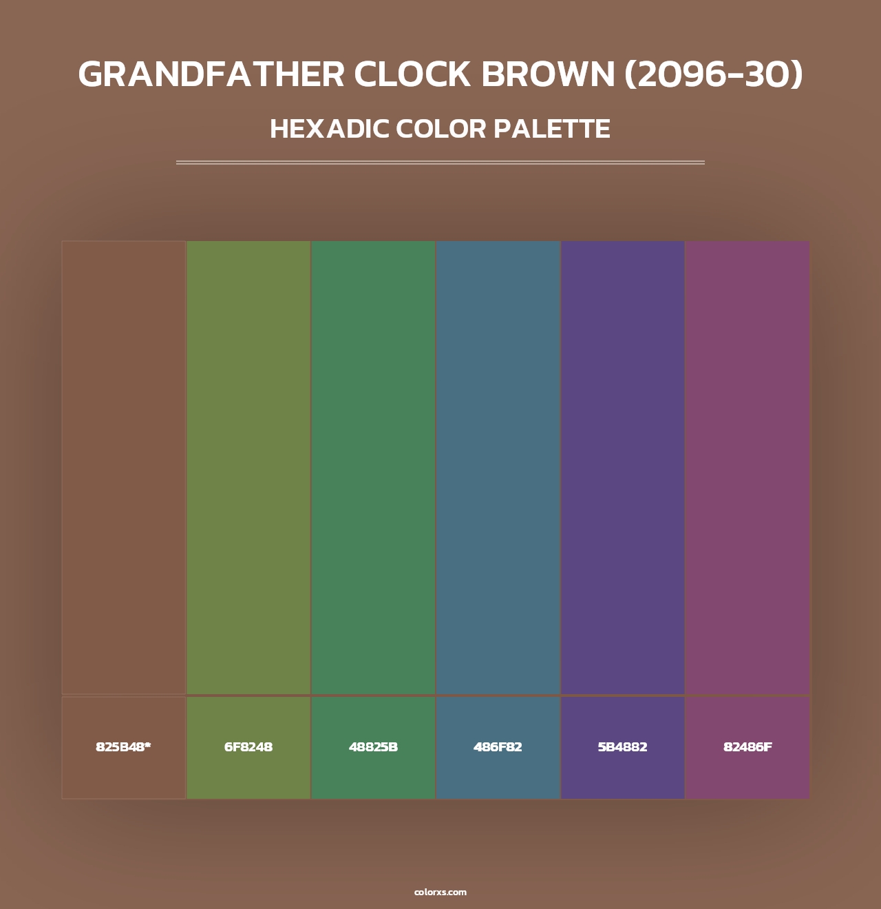 Grandfather Clock Brown (2096-30) - Hexadic Color Palette
