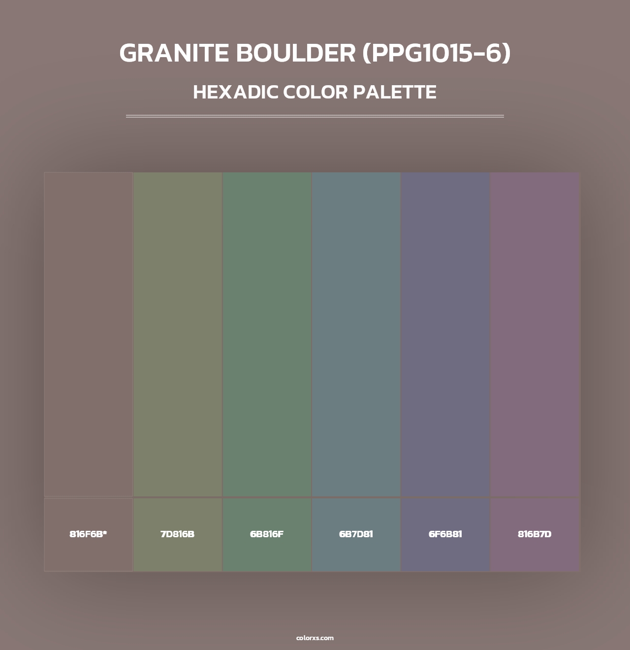 Granite Boulder (PPG1015-6) - Hexadic Color Palette
