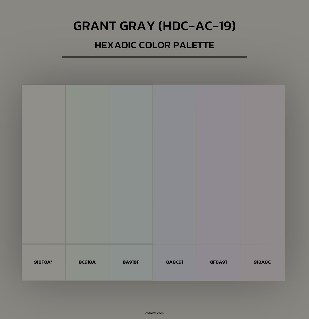 Grant Gray (HDC-AC-19) - Hexadic Color Palette