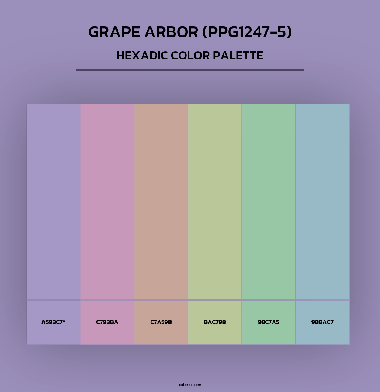 Grape Arbor (PPG1247-5) - Hexadic Color Palette