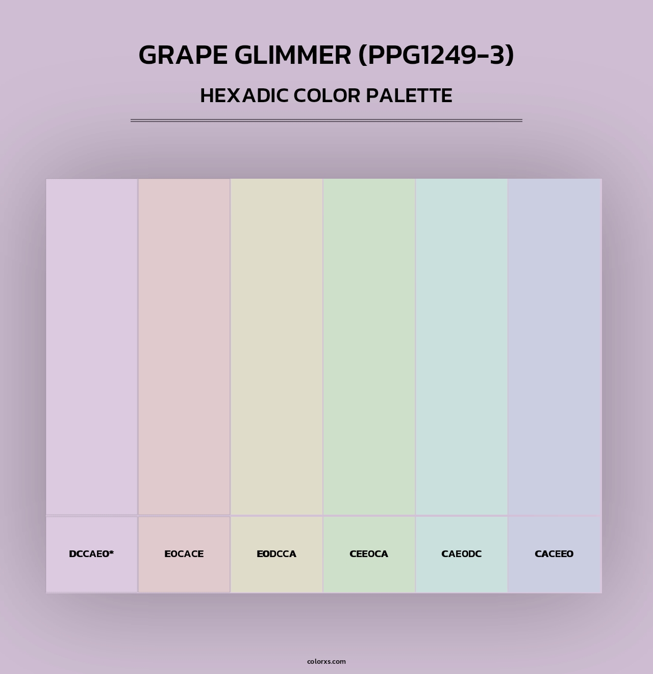 Grape Glimmer (PPG1249-3) - Hexadic Color Palette