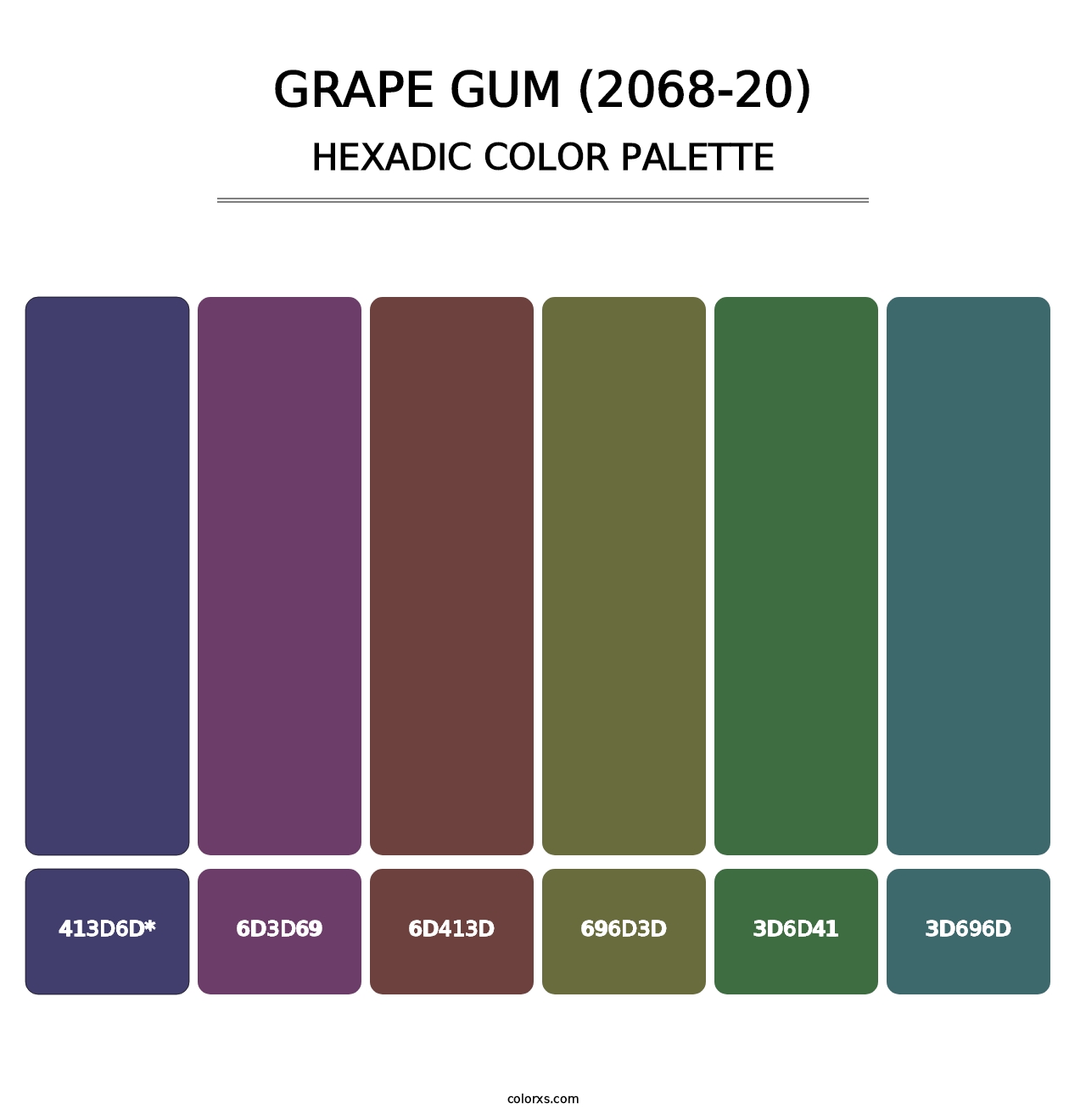 Grape Gum (2068-20) - Hexadic Color Palette