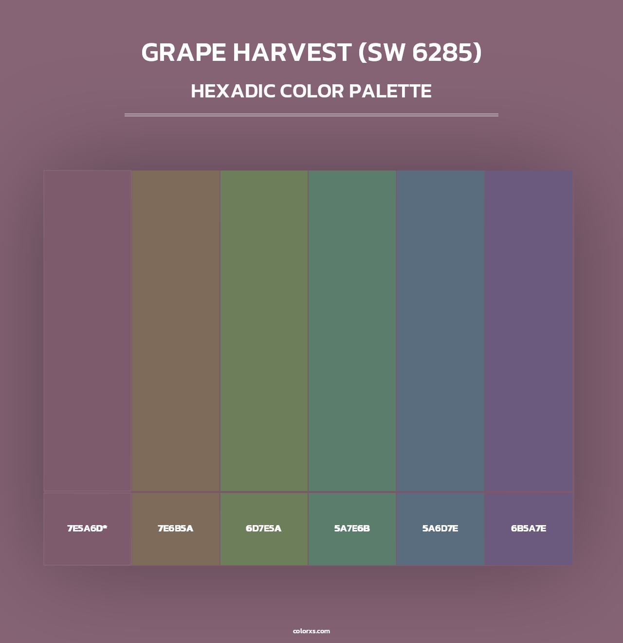 Grape Harvest (SW 6285) - Hexadic Color Palette