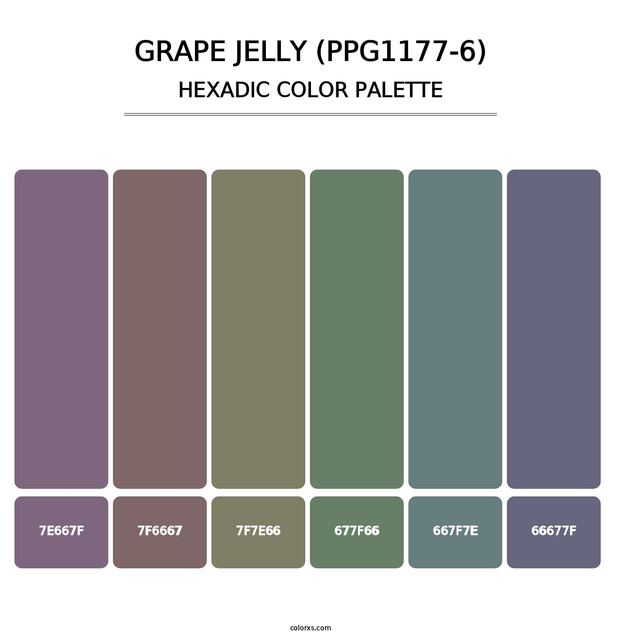 Grape Jelly (PPG1177-6) - Hexadic Color Palette