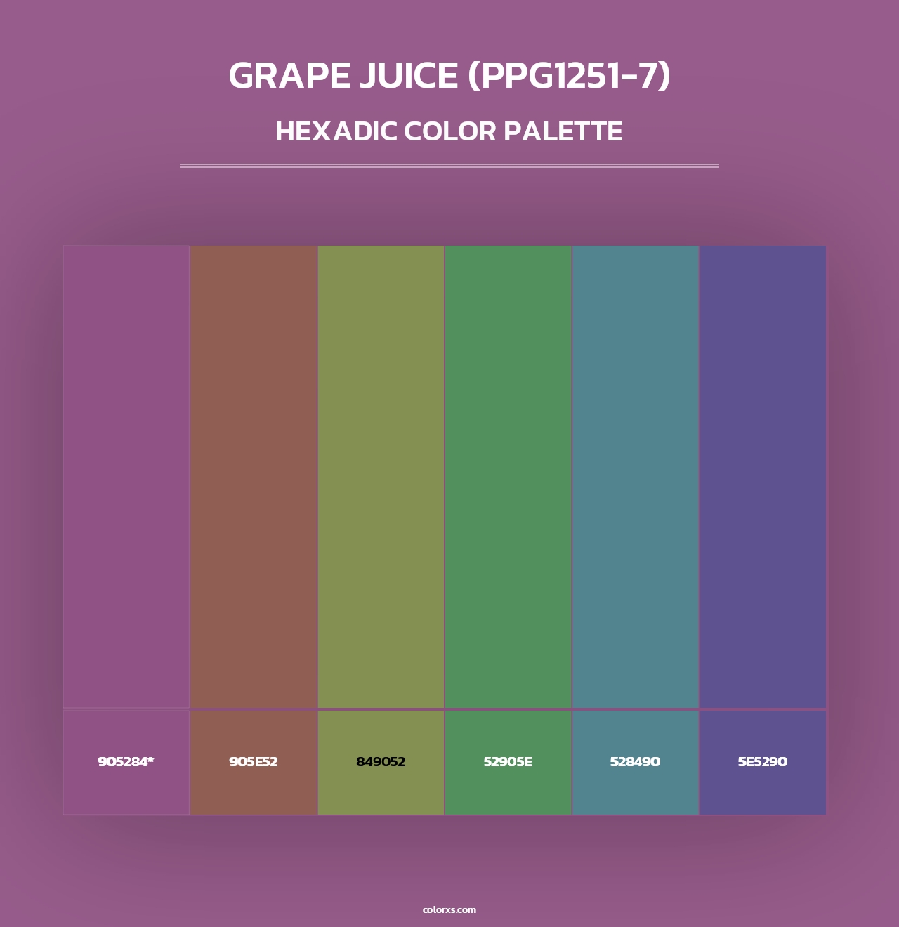 Grape Juice (PPG1251-7) - Hexadic Color Palette
