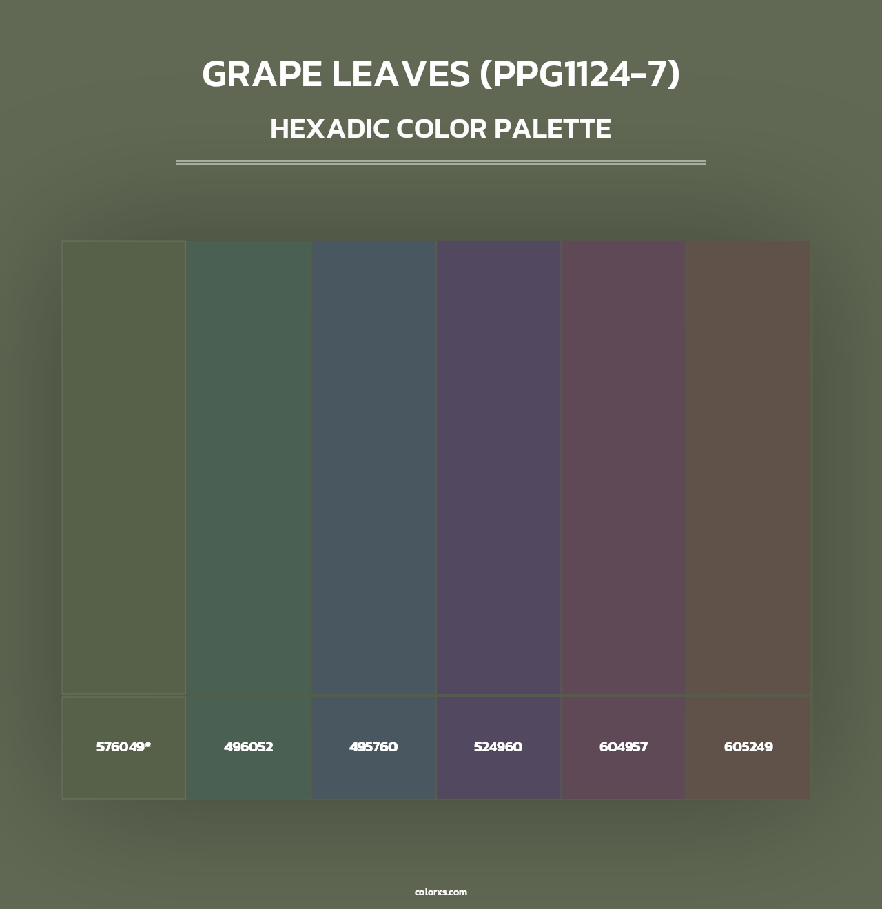 Grape Leaves (PPG1124-7) - Hexadic Color Palette